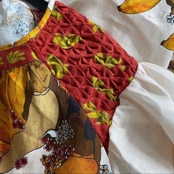 🥭 FARM Rio Off-White Mermaid Bananas Midi Dress - Picture 8 of 14